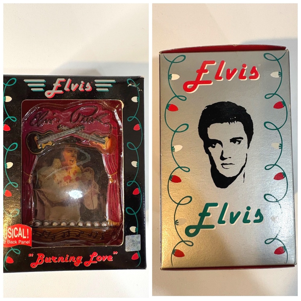 Elvis Presley Burning Love Musical Christmas Ornament Plays Song Collectors Item